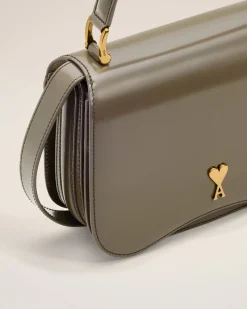 Sac Top Handle Gris Paris Paris En Cuir Glacé