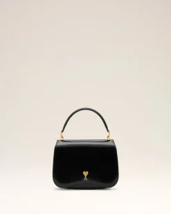 Sac Top Handle Noir Paris Paris En Cuir Glacé