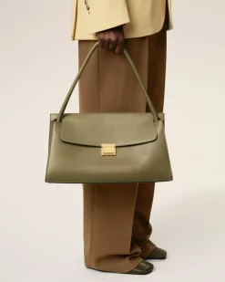 Sac Vert Mimi En Cuir Lisse
