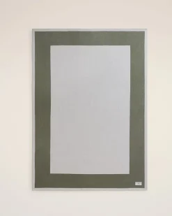 Serviette De Plage Noire Bicolore En Coton