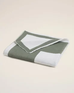 Serviette De Plage Noire Bicolore En Coton