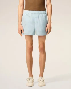 Short Bleu En Taffetas