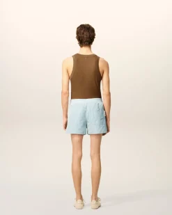 Short Bleu En Taffetas