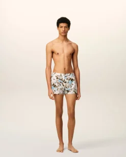 Short De Bain Bleu Imprimé