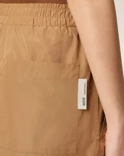 Short Marron En Taffetas