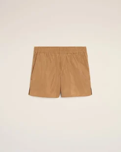 Short Marron En Taffetas