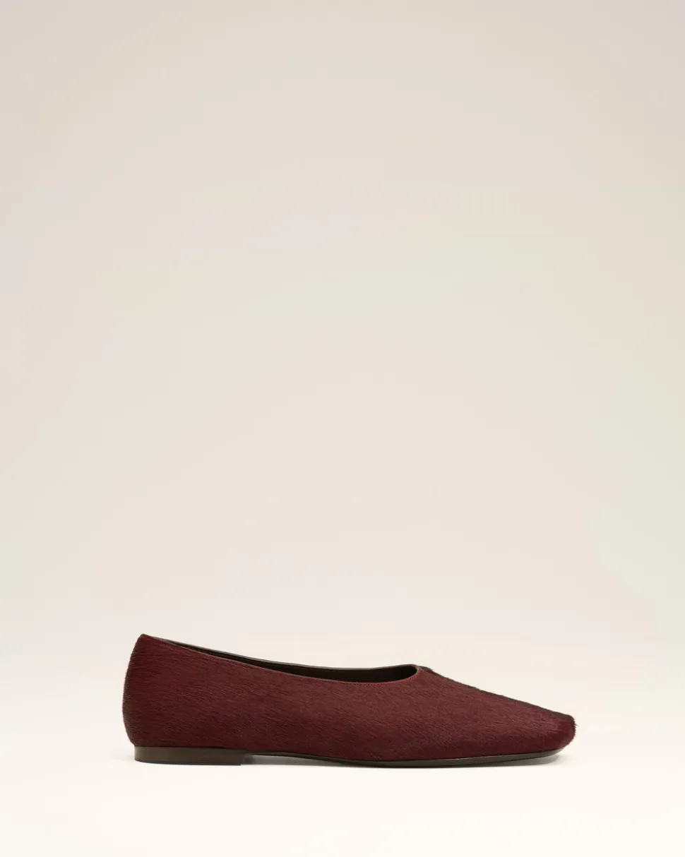 Souliers Bordeaux Plat Bicolores En Cuir