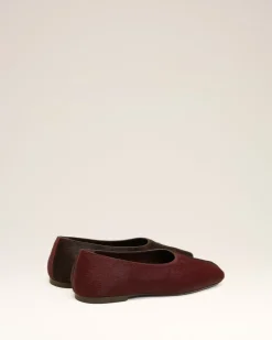 Souliers Bordeaux Plat Bicolores En Cuir