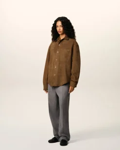 Surchemise Marron En Cuir