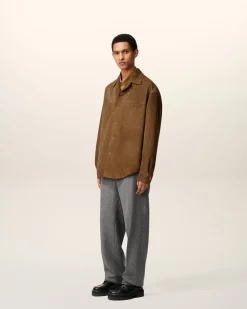 Surchemise Marron En Cuir