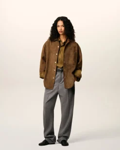 Surchemise Marron En Cuir