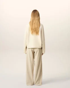 Sweatshirt Blanc Col Rond Manches Raglan En Coton