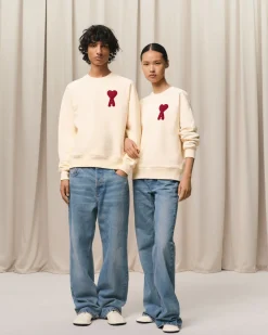 Sweatshirt Beige Patch Ami de Coeur En Coton