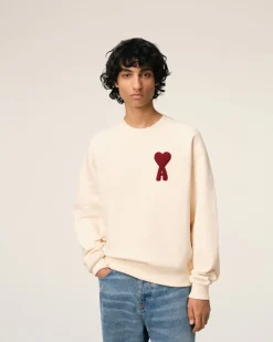 Sweatshirt Beige Patch Ami de Coeur En Coton