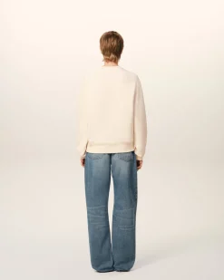 Sweatshirt Beige Patch Ami de Coeur En Coton