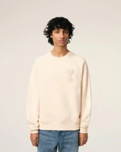 Sweatshirt Beige Patch Ami de Coeur En Coton