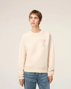 Sweatshirt Beige Patch Ami de Coeur En Coton