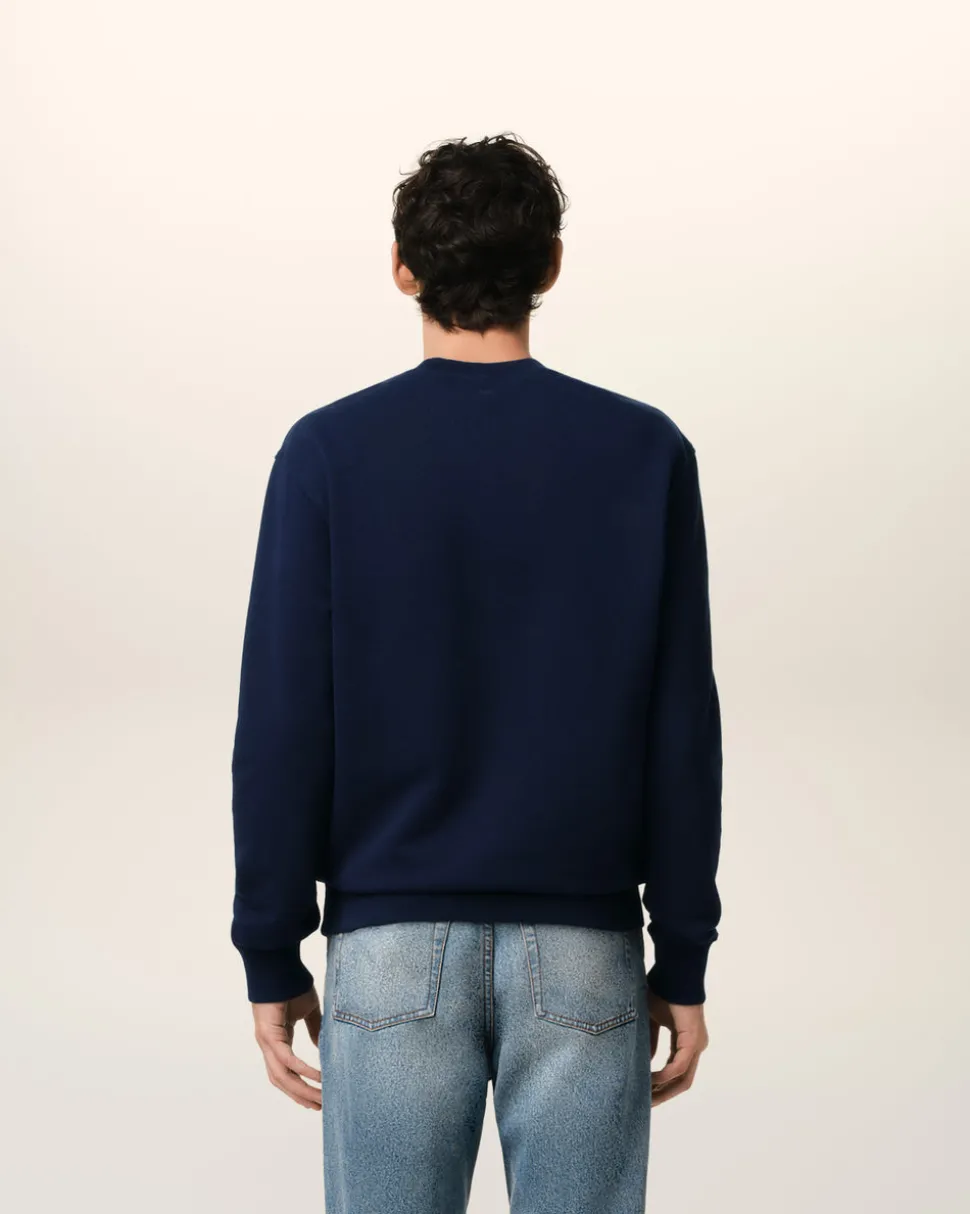 Sweatshirt Bleu Ami De Coeur En Coton Biologique