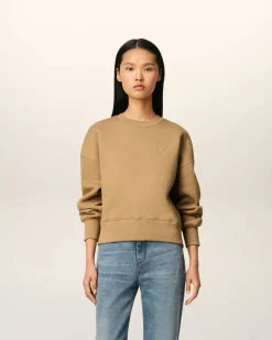 Sweatshirt Marron Ami De Coeur En Coton