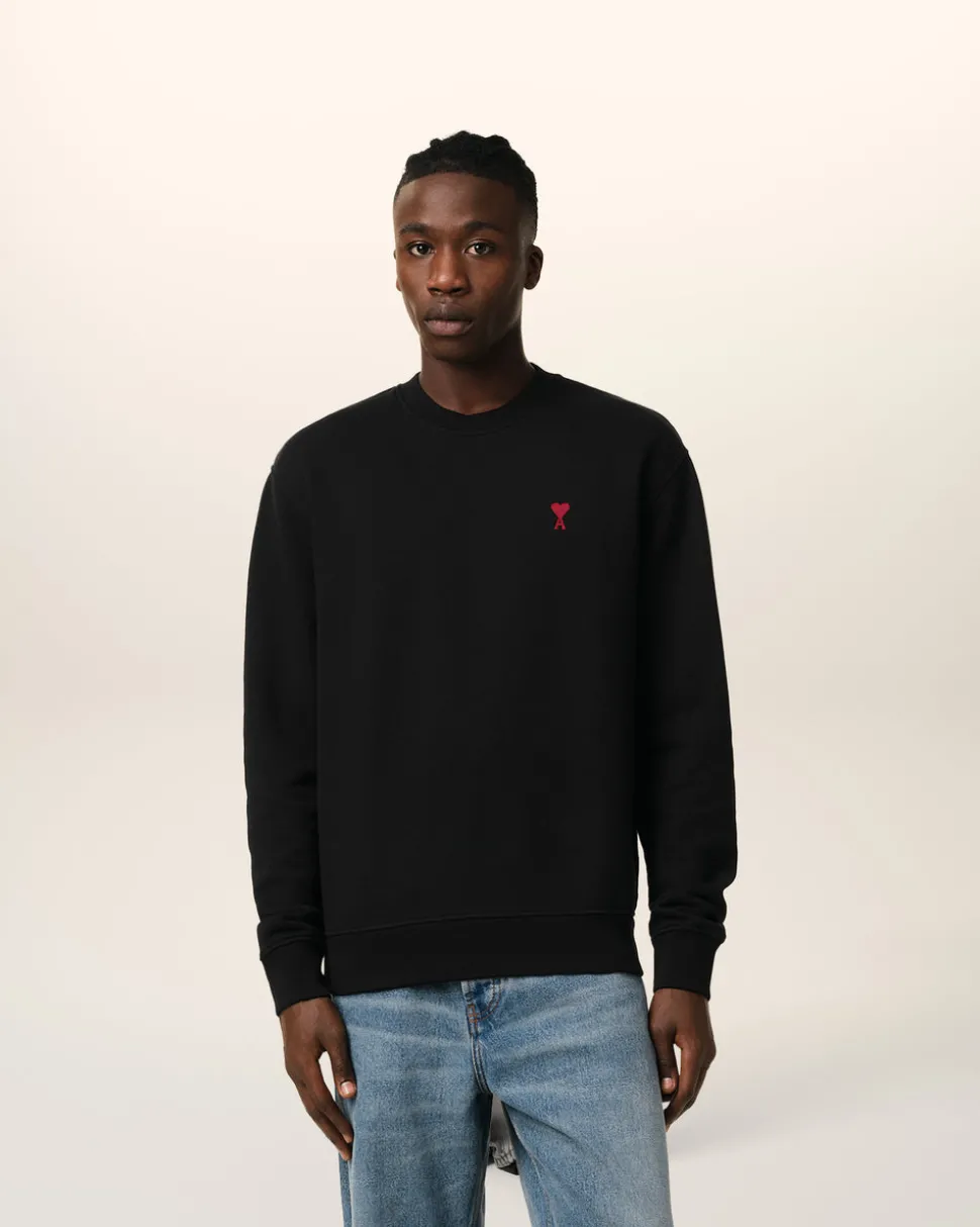 Sweatshirt Noir Ami De Coeur En Coton Biologique