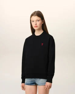 Sweatshirt Noir Ami De Coeur En Coton Biologique