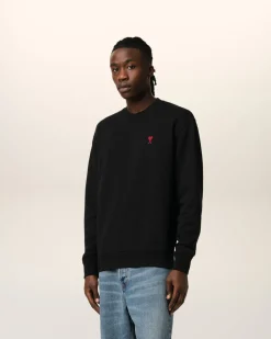 Sweatshirt Noir Ami De Coeur En Coton Biologique
