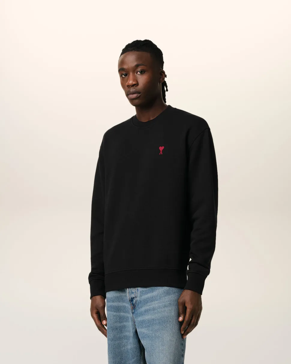 Sweatshirt Noir Ami De Coeur En Coton Biologique