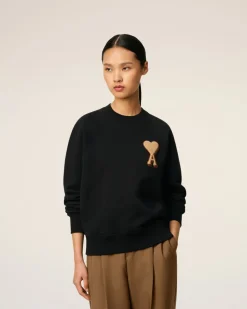 Sweatshirt Noir Ami de Coeur En Coton