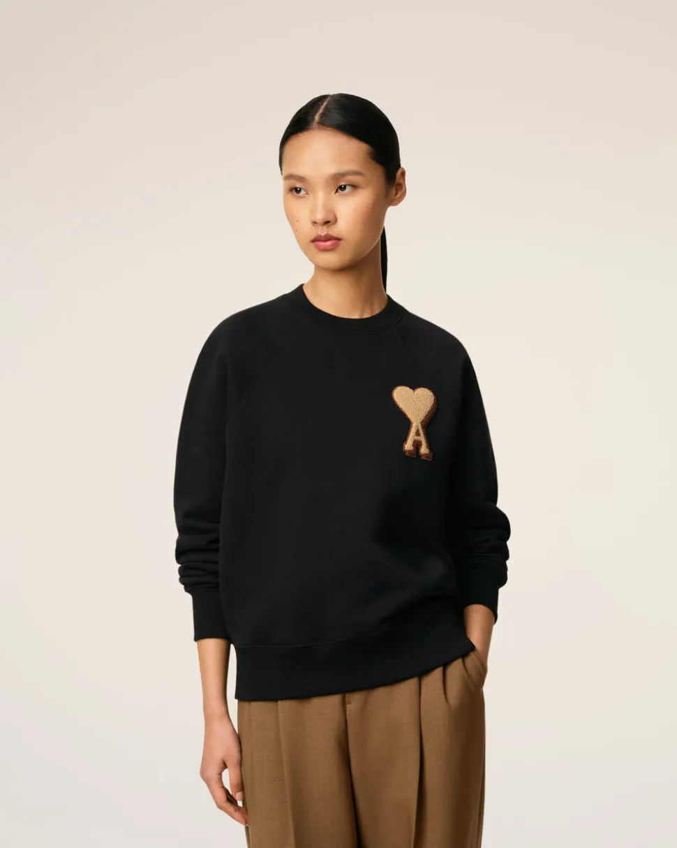 Sweatshirt Noir Ami de Coeur En Coton
