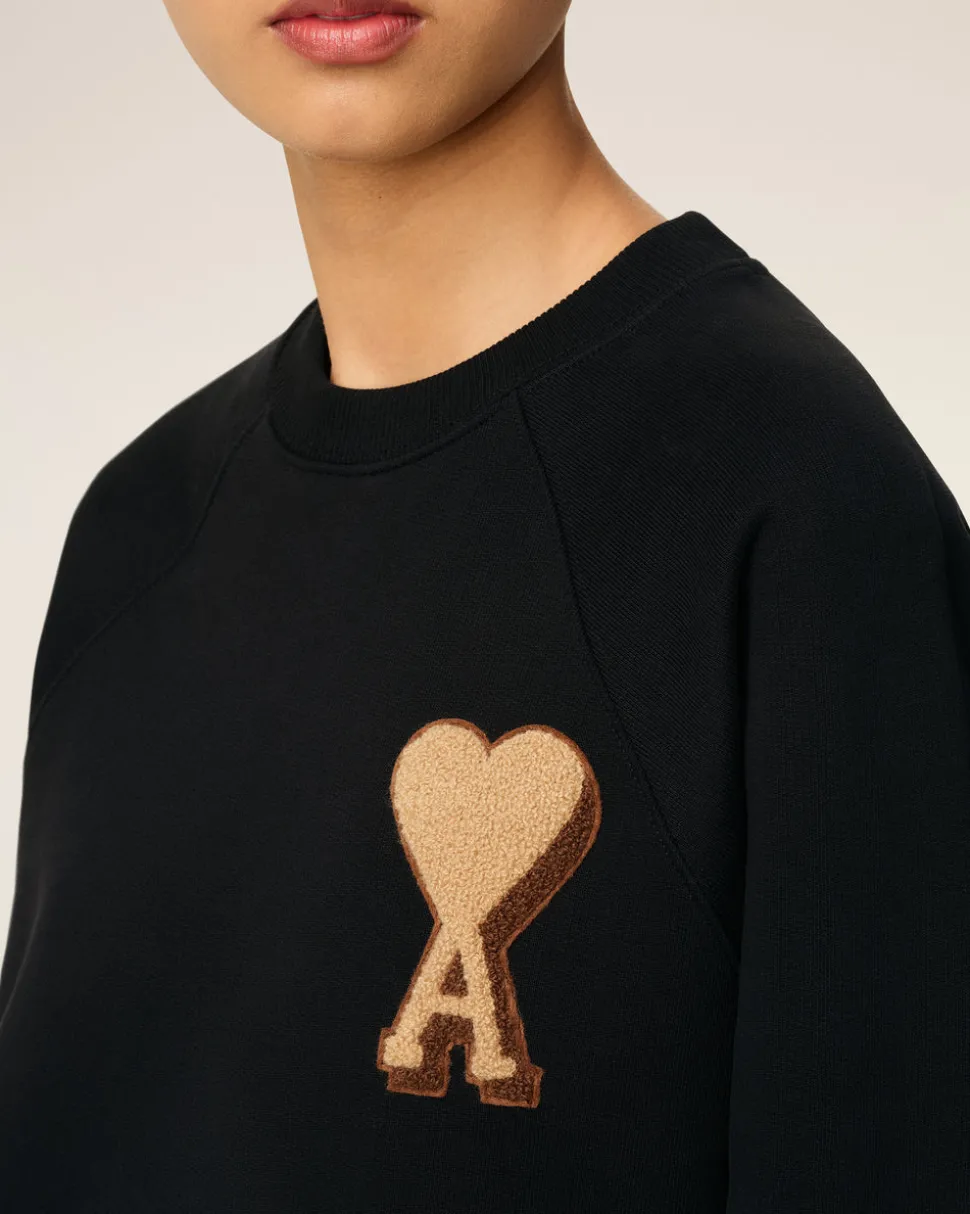 Sweatshirt Noir Ami de Coeur En Coton