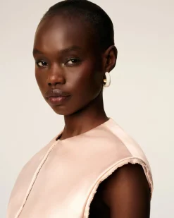 Top Sans Manches Avec Details Bords Francs