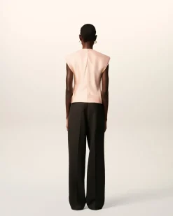 Top Sans Manches Avec Details Bords Francs