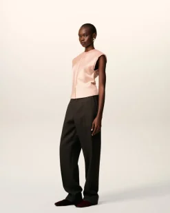 Top Sans Manches Avec Details Bords Francs