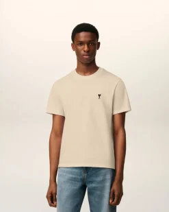 T-shirt Beige Ami De Coeur En Coton