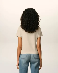 T-shirt Beige Ami De Coeur Croppé En Coton