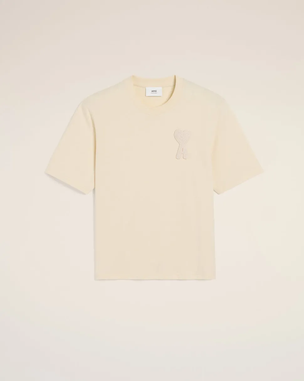 T-Shirt Beige Patch Ami de Coeur En Coton