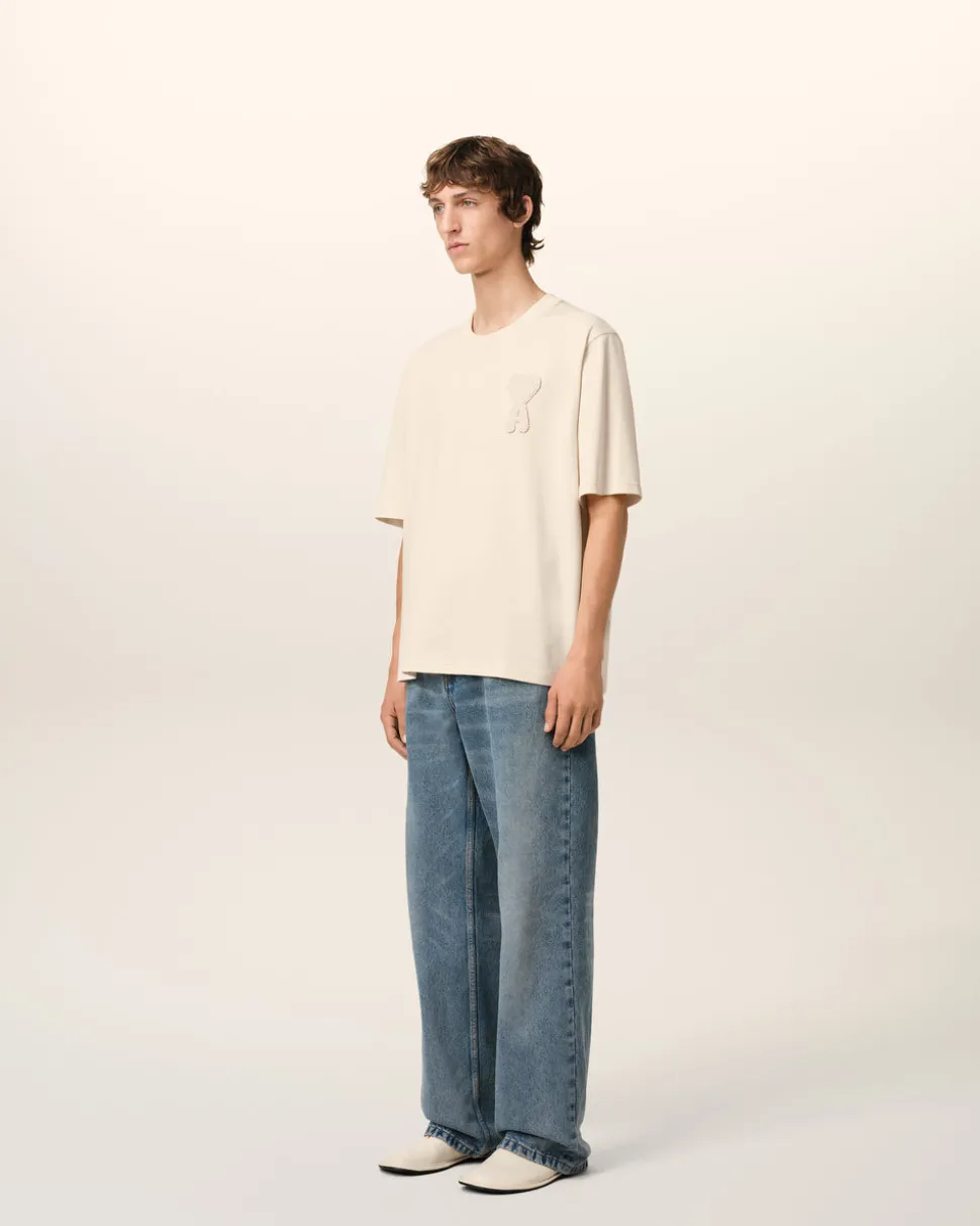 T-Shirt Beige Patch Ami de Coeur En Coton