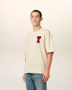 T-Shirt Beige Patch Ami de Coeur En Coton