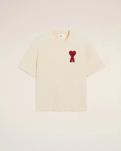 T-Shirt Beige Patch Ami de Coeur En Coton