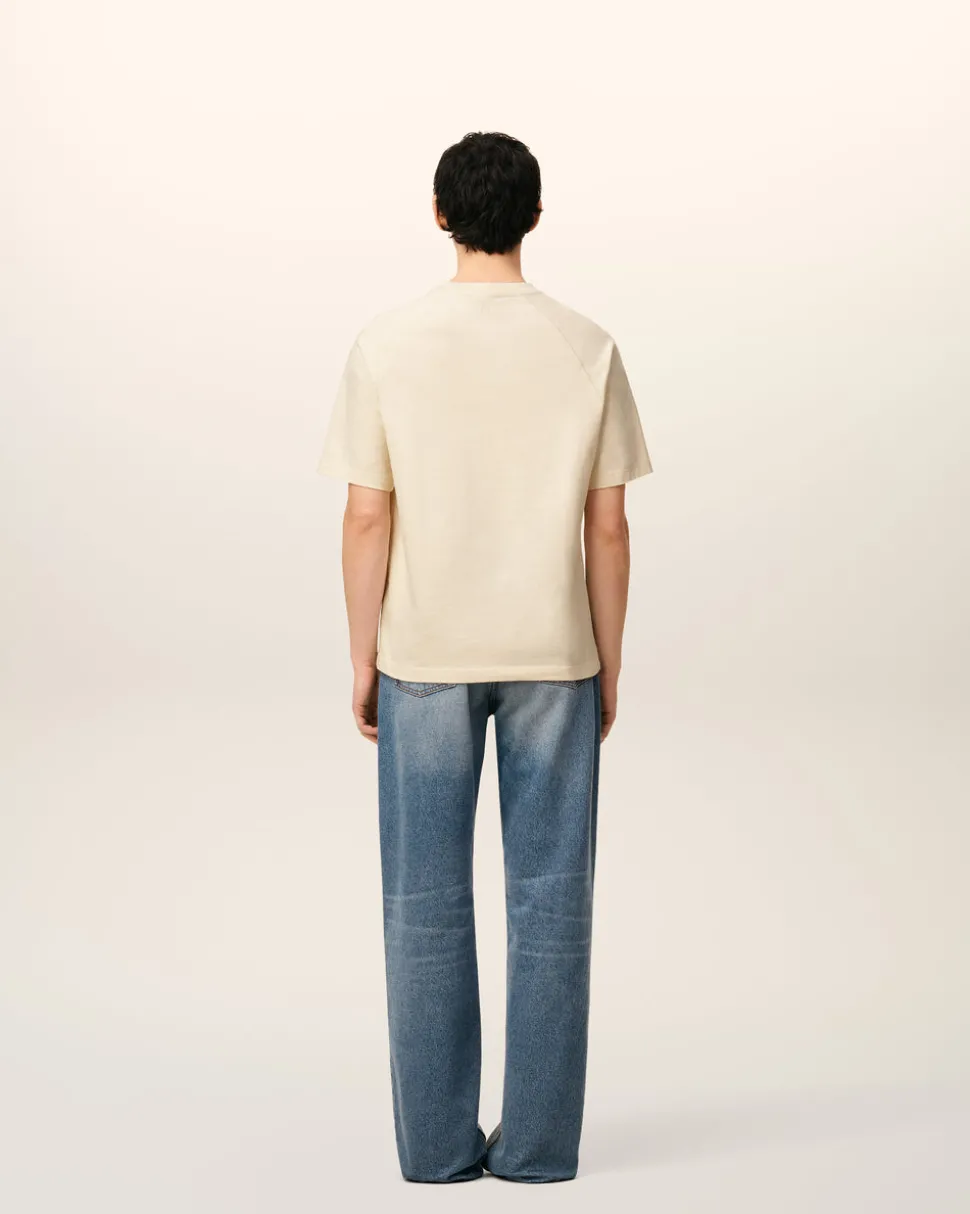 T-shirt Blanc Manches Courtes En Coton