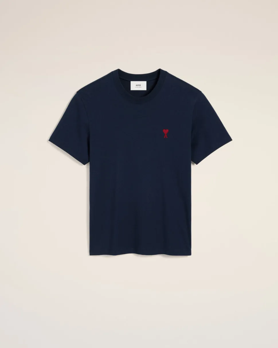 T-shirt Bleu Ami De Coeur En Coton Biologique