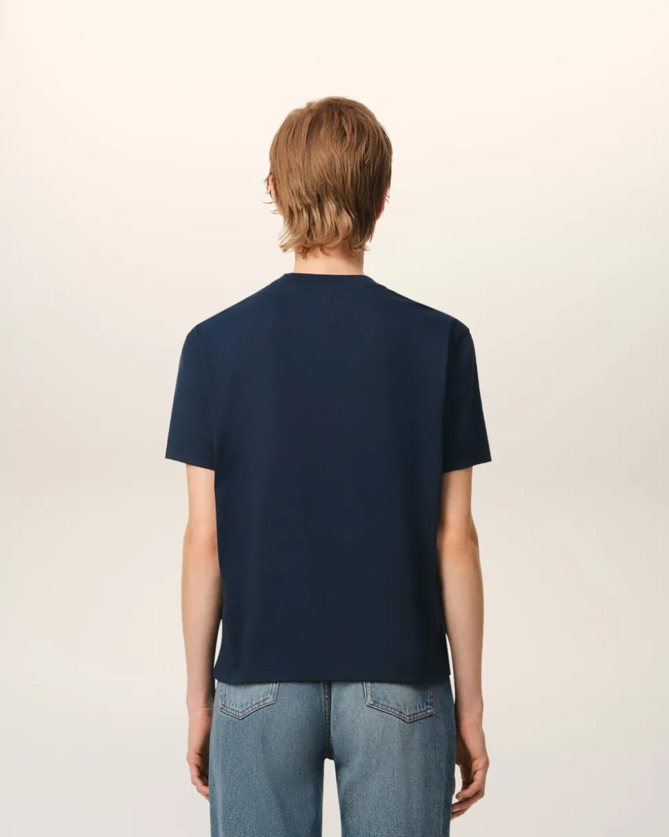 T-shirt Bleu Ami De Coeur En Coton Biologique