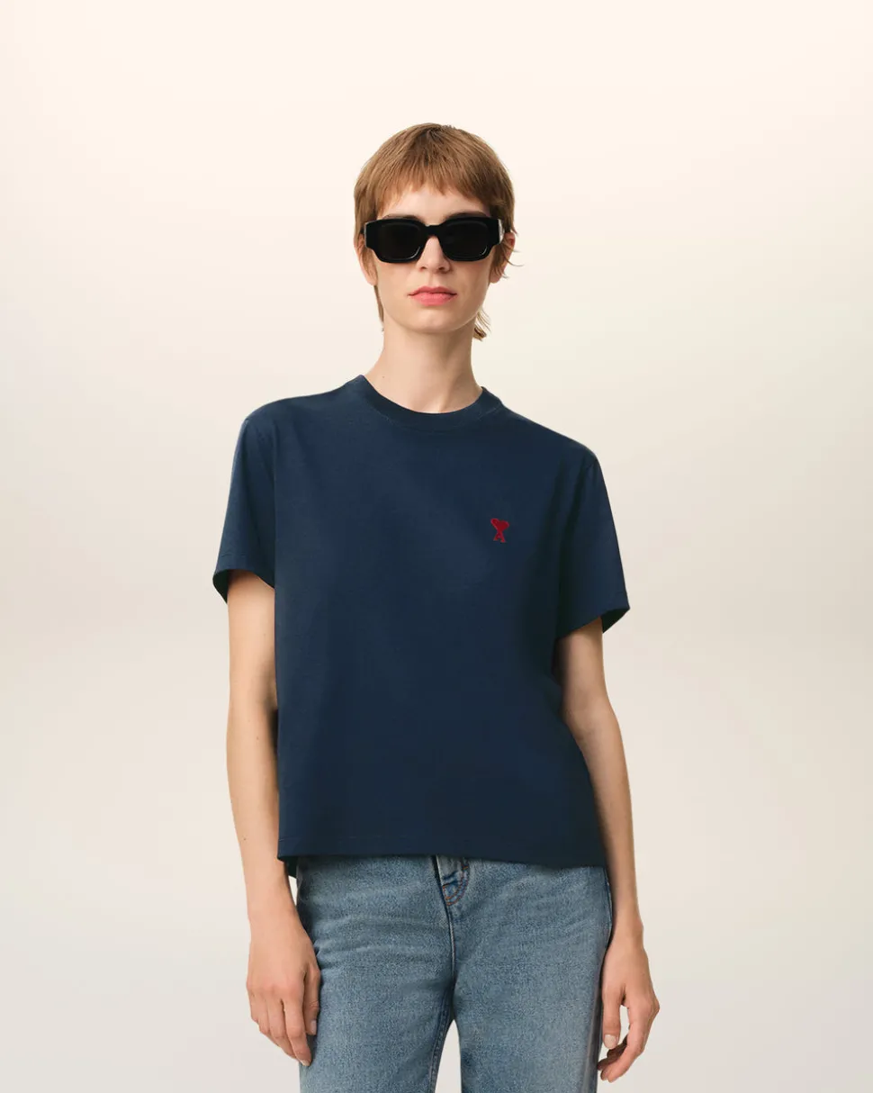 T-shirt Bleu Ami De Coeur En Coton Biologique