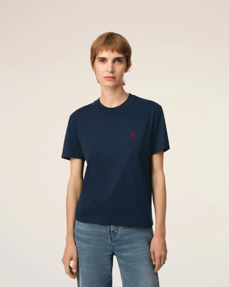 T-shirt Bleu Ami De Coeur En Coton Biologique