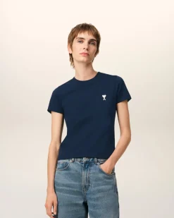 T-Shirt Bleu Marine Ami de Coeur En Coton