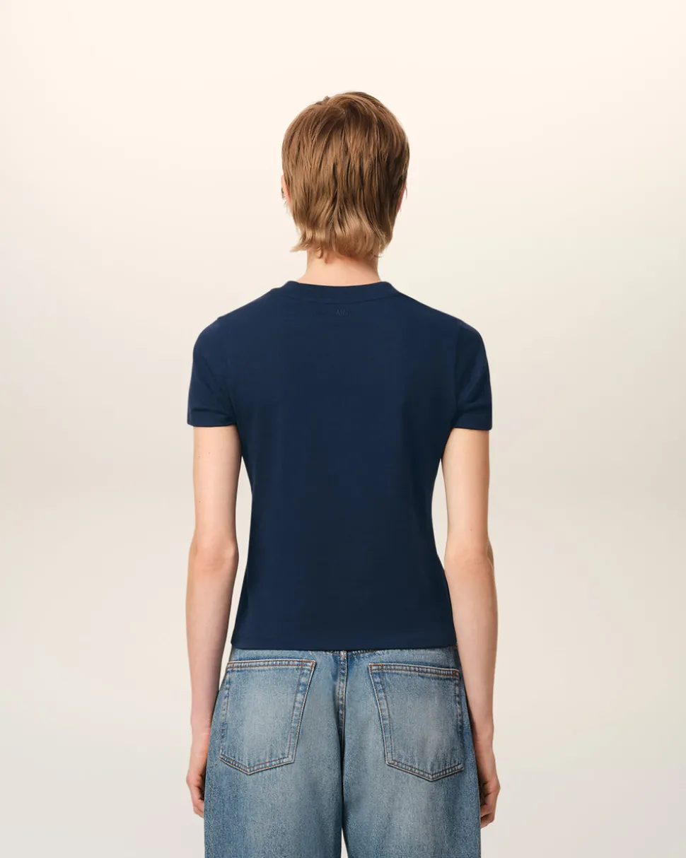 T-Shirt Bleu Marine Ami de Coeur En Coton