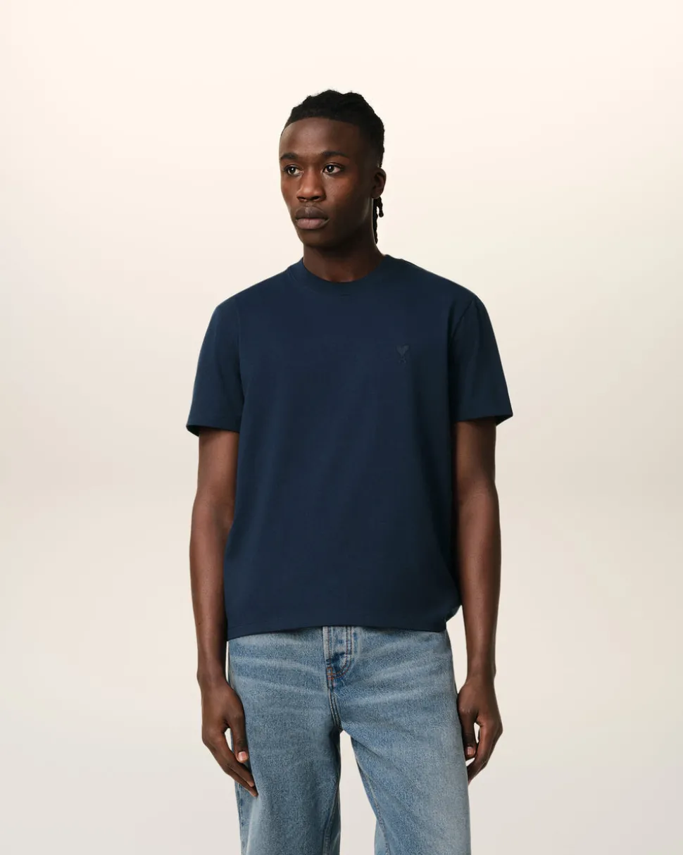 T-Shirt Bleu Marine Ami de Coeur En Coton