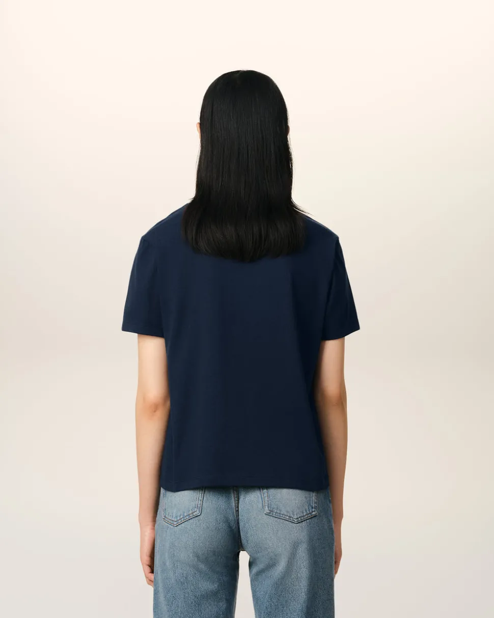 T-Shirt Bleu Marine Ami de Coeur En Coton