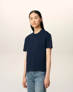 T-Shirt Bleu Marine Ami de Coeur En Coton