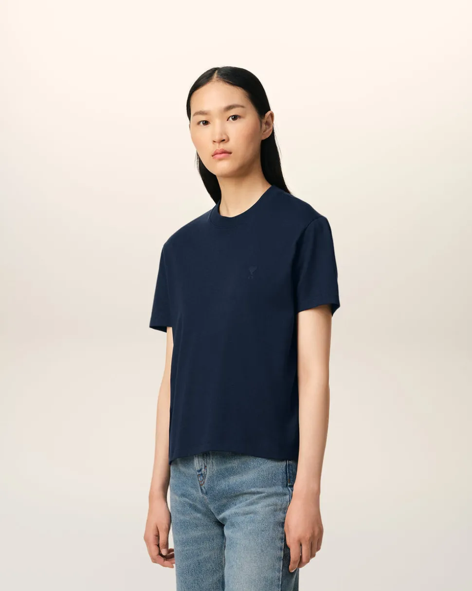 T-Shirt Bleu Marine Ami de Coeur En Coton